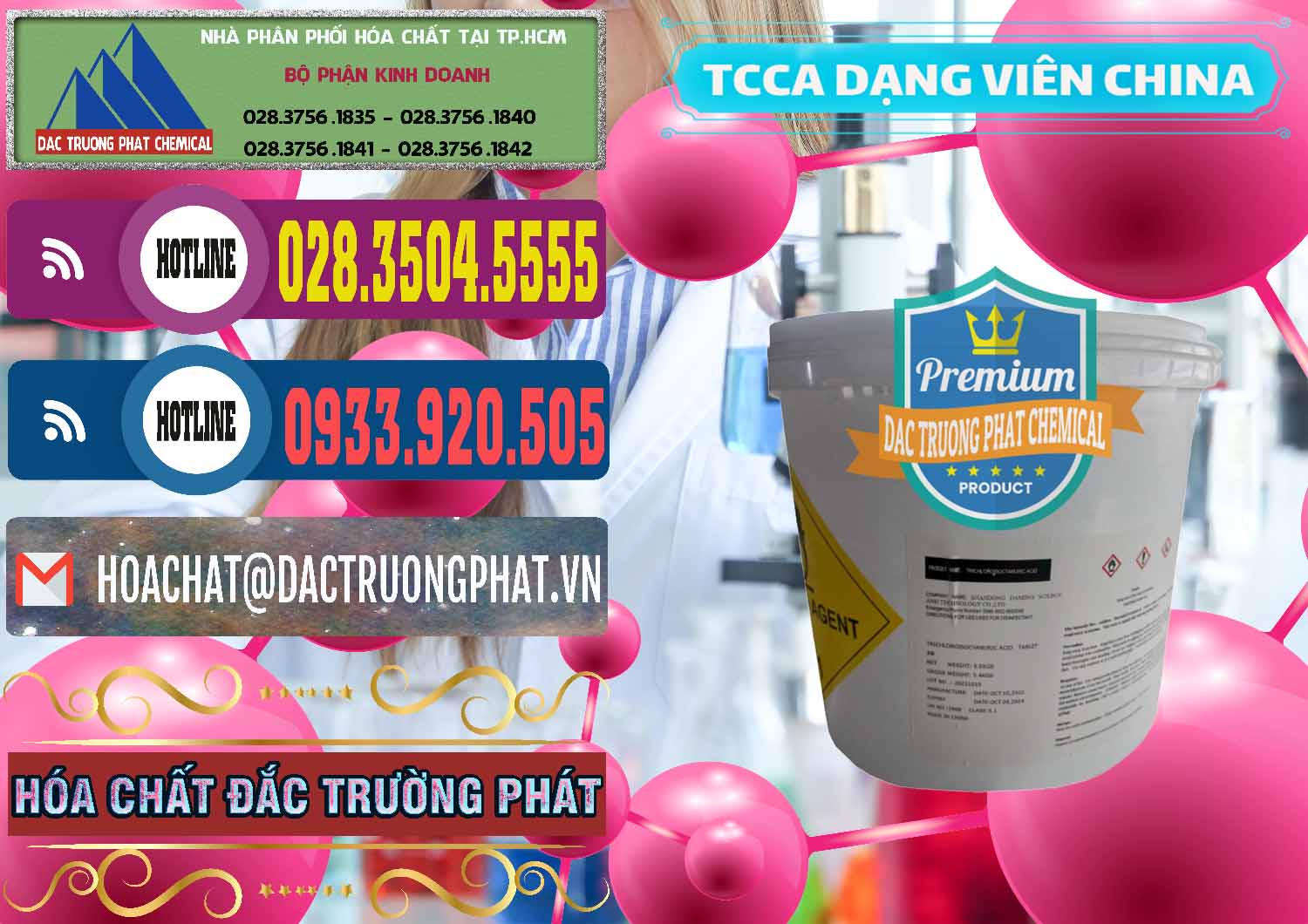 Công ty chuyên cung ứng ( bán ) TCCA - Acid Trichloroisocyanuric Dạng Viên Thùng 5kg Trung Quốc China - 0379 - Nhập khẩu _ phân phối hóa chất tại TP.HCM - muabanhoachat.com.vn