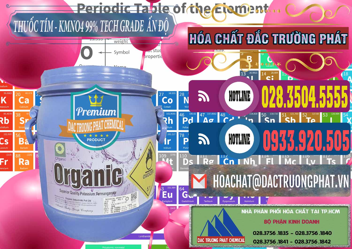 Nơi bán ( cung cấp ) Thuốc Tím - KMNO4 99% Organic Group Ấn Độ India - 0250 - Công ty chuyên phân phối ( nhập khẩu ) hóa chất tại TP.HCM - muabanhoachat.com.vn