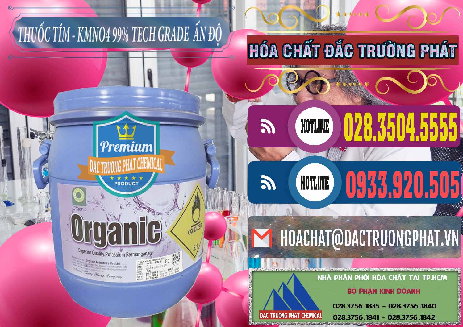 Bán Thuốc Tím - KMNO4 99% Organic Group Ấn Độ India - 0250 - Nhà cung cấp & phân phối hóa chất tại TP.HCM - muabanhoachat.com.vn