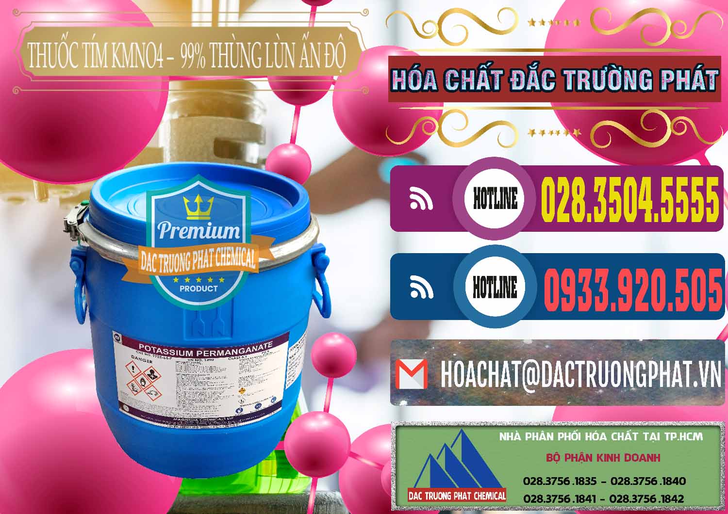 Đơn vị cung cấp _ bán Thuốc Tím - KMNO4 Thùng Lùn 99% Magnesia Chemicals Ấn Độ India - 0165 - Cung cấp và phân phối hóa chất tại TP.HCM - muabanhoachat.com.vn