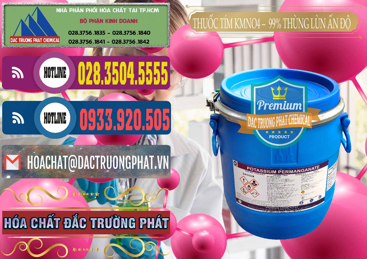 Cty chuyên phân phối & bán Thuốc Tím - KMNO4 Thùng Lùn 99% Magnesia Chemicals Ấn Độ India - 0165 - Nơi chuyên cung cấp - bán hóa chất tại TP.HCM - muabanhoachat.com.vn