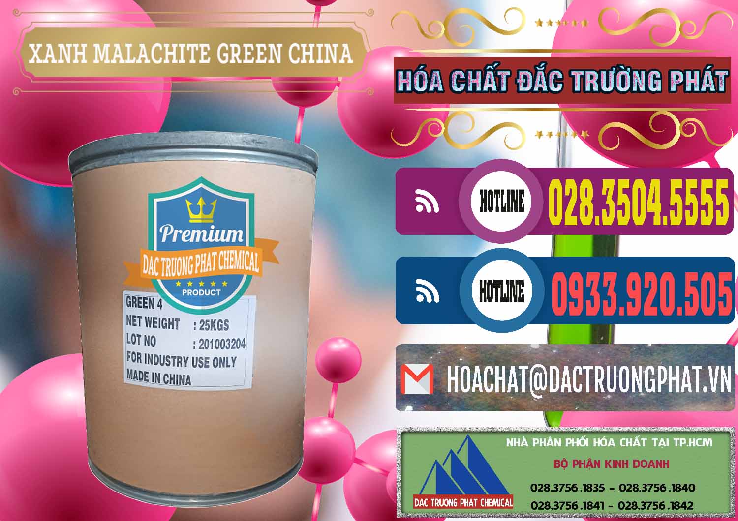 Nơi phân phối ( bán ) Xanh Malachite Green Trung Quốc China - 0325 - Cty chuyên cung cấp & bán hóa chất tại TP.HCM - muabanhoachat.com.vn