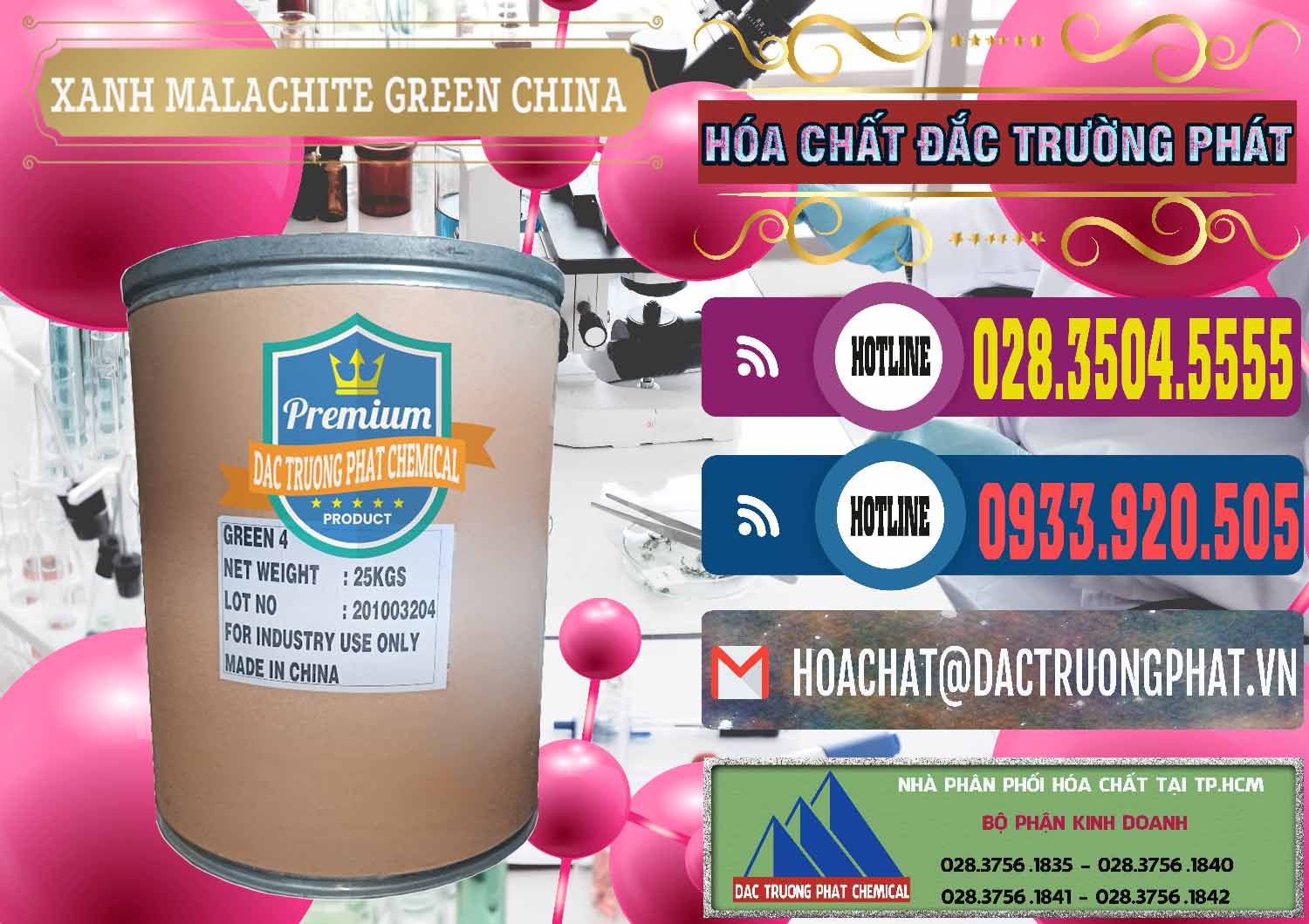 Nhà cung ứng _ bán Xanh Malachite Green Trung Quốc China - 0325 - Đơn vị cung cấp _ phân phối hóa chất tại TP.HCM - muabanhoachat.com.vn