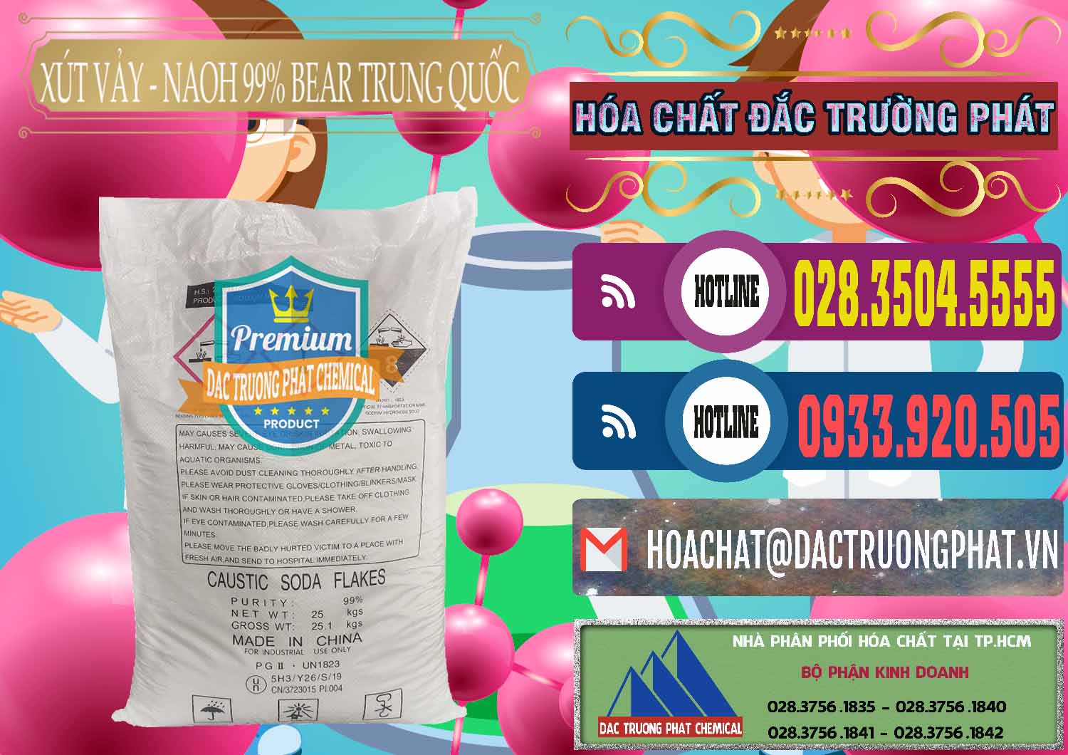 Nơi chuyên cung ứng - bán Xút Vảy - NaOH Vảy 99% Bear Sơn Đông Trung Quốc China - 0175 - Chuyên cung cấp ( nhập khẩu ) hóa chất tại TP.HCM - muabanhoachat.com.vn