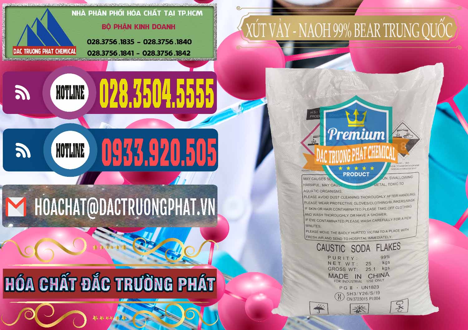 Cty chuyên bán ( cung ứng ) Xút Vảy - NaOH Vảy 99% Bear Sơn Đông Trung Quốc China - 0175 - Nơi chuyên kinh doanh & phân phối hóa chất tại TP.HCM - muabanhoachat.com.vn