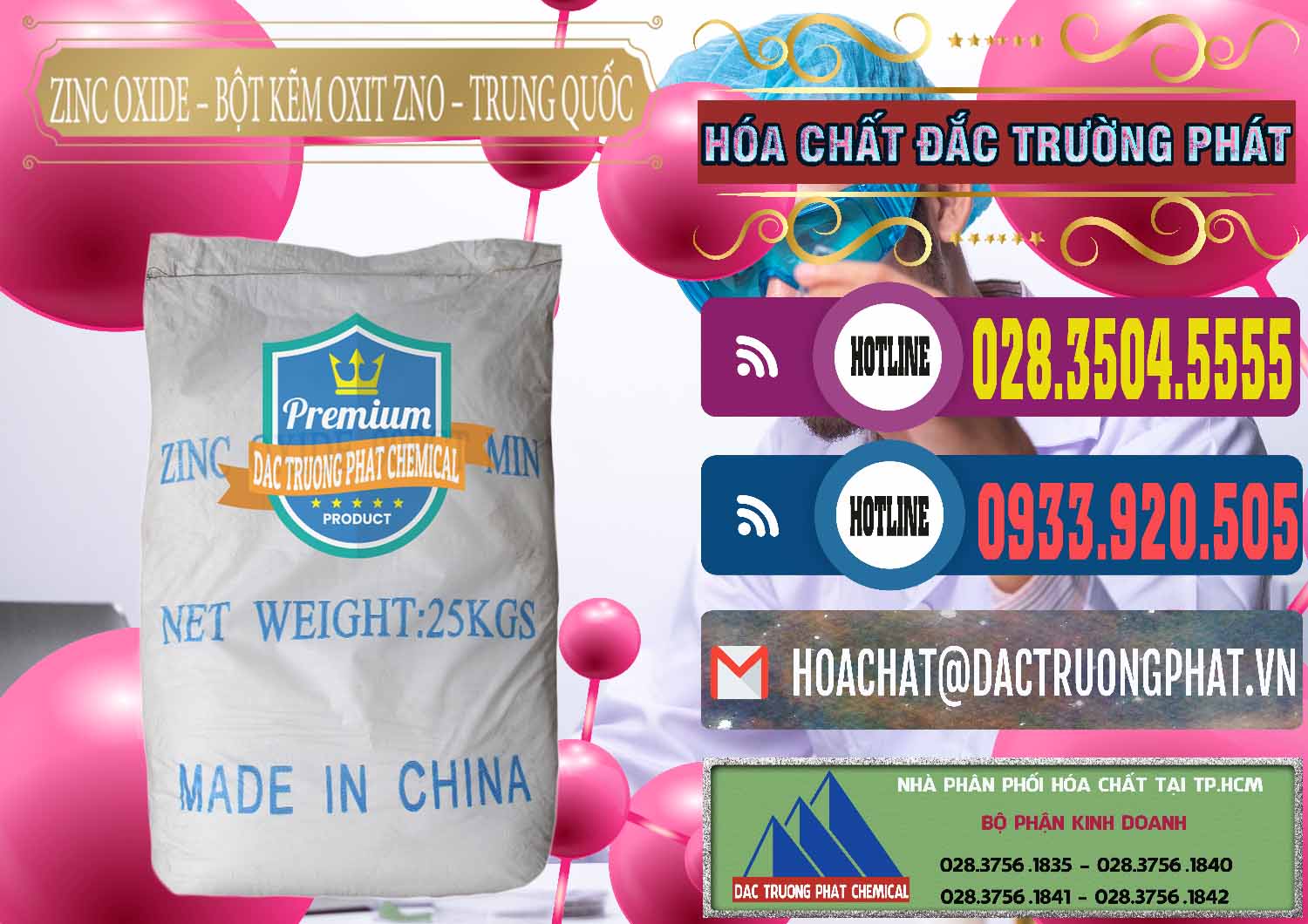 Đơn vị chuyên bán - cung cấp Zinc Oxide - Bột Kẽm Oxit ZNO Trung Quốc China - 0182 - Cty cung cấp & nhập khẩu hóa chất tại TP.HCM - muabanhoachat.com.vn