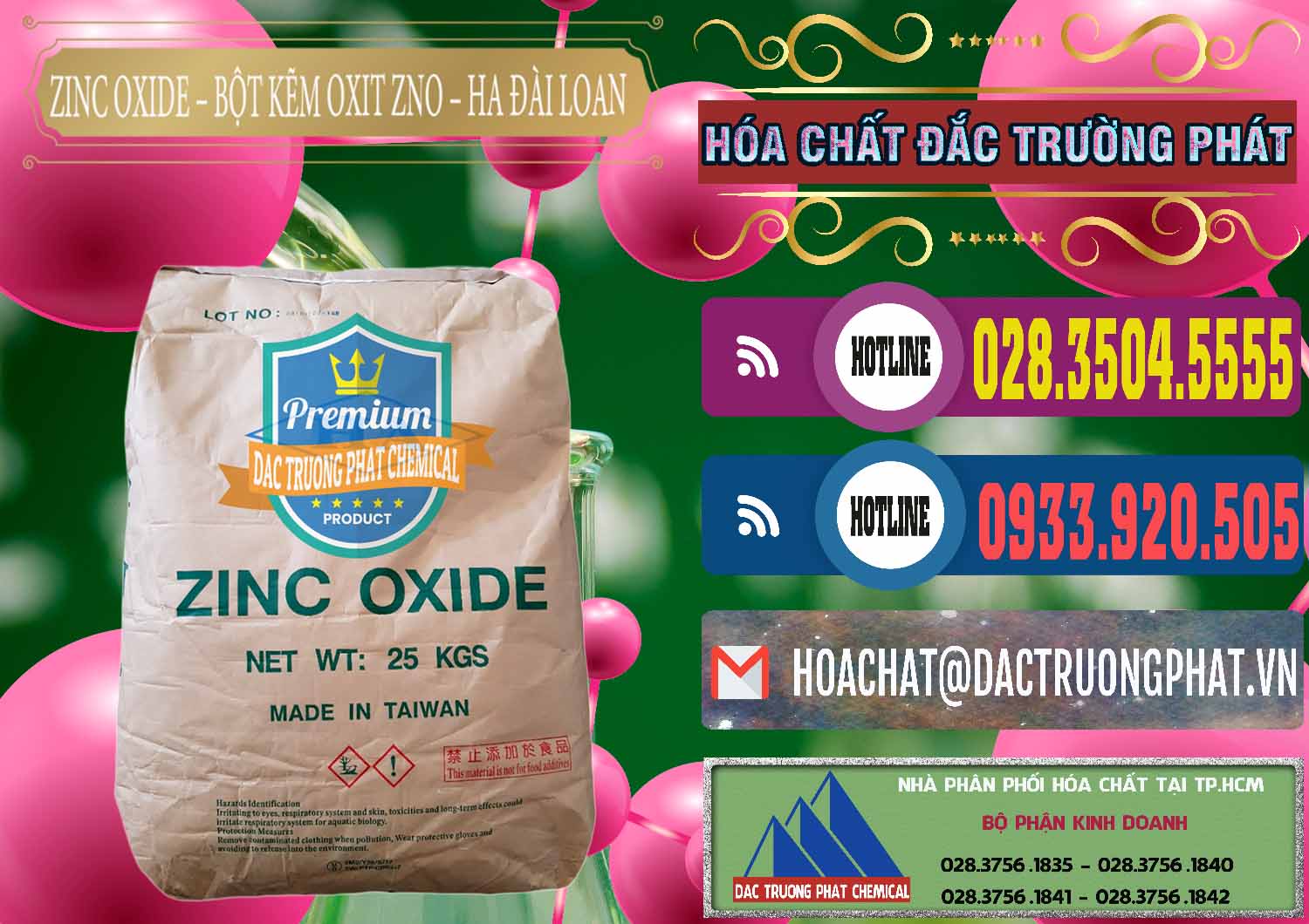 Đơn vị phân phối và bán Zinc Oxide - Bột Kẽm Oxit ZNO HA Đài Loan Taiwan - 0180 - Cty phân phối - nhập khẩu hóa chất tại TP.HCM - muabanhoachat.com.vn
