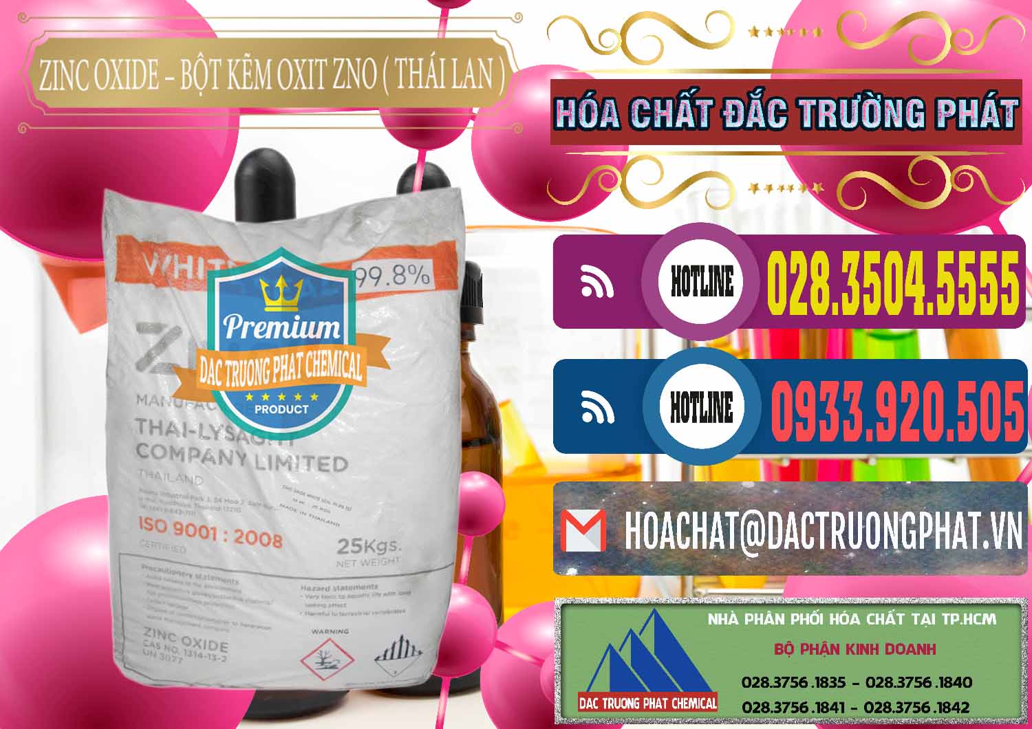 Đơn vị chuyên phân phối ( bán ) Zinc Oxide - Bột Kẽm Oxit ZNO Thái Lan Thailand - 0181 - Cung cấp & nhập khẩu hóa chất tại TP.HCM - muabanhoachat.com.vn