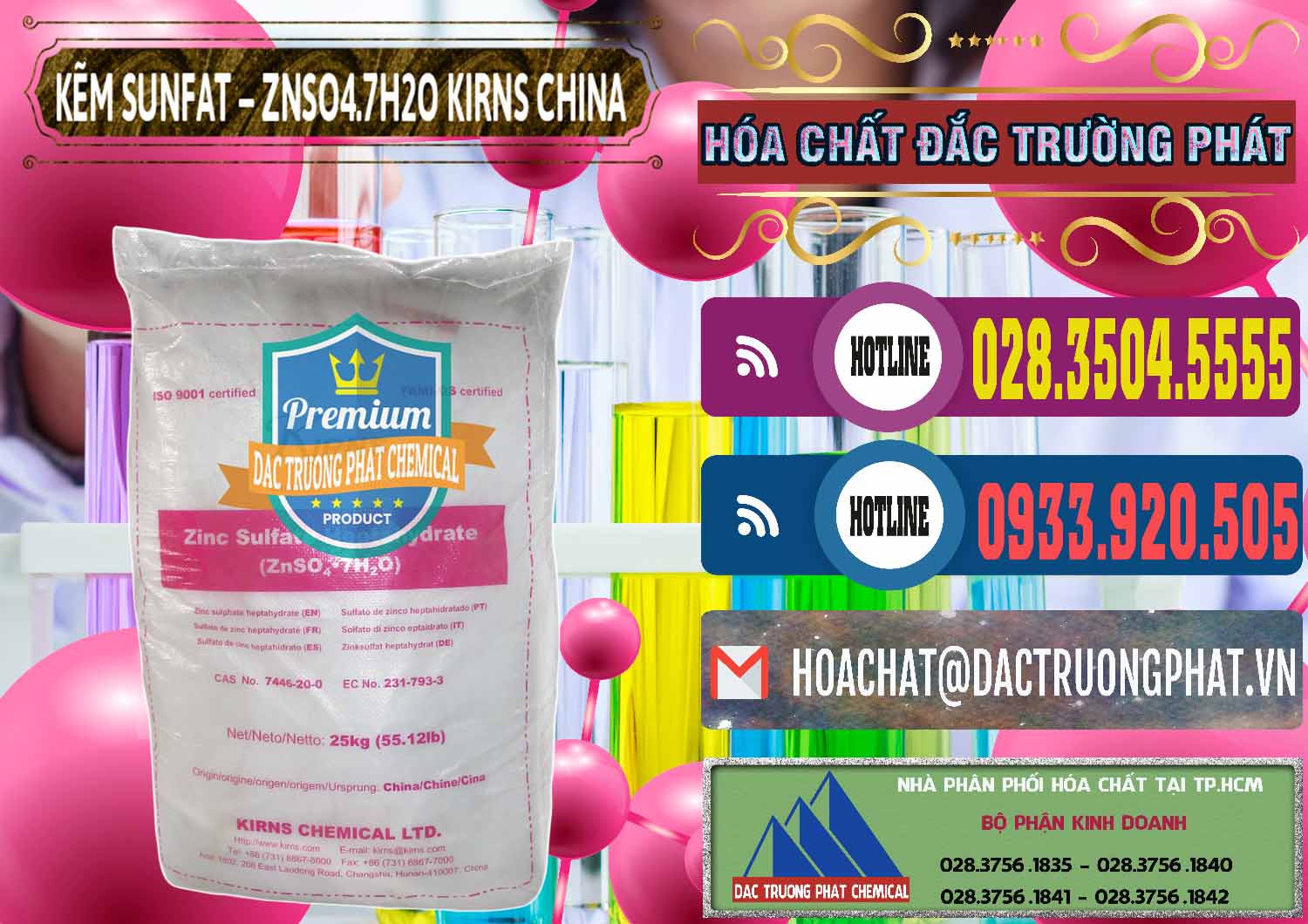 Bán Kẽm Sunfat – ZNSO4.7H2O Kirns Trung Quốc China - 0089 - Chuyên cung cấp ( bán ) hóa chất tại TP.HCM - muabanhoachat.com.vn